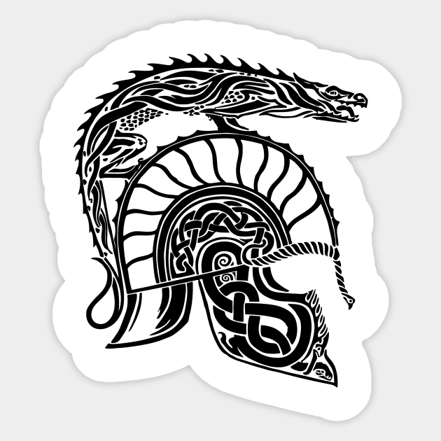 Children of Hurin Helmet Dragon Art Sticker by AnotherOne